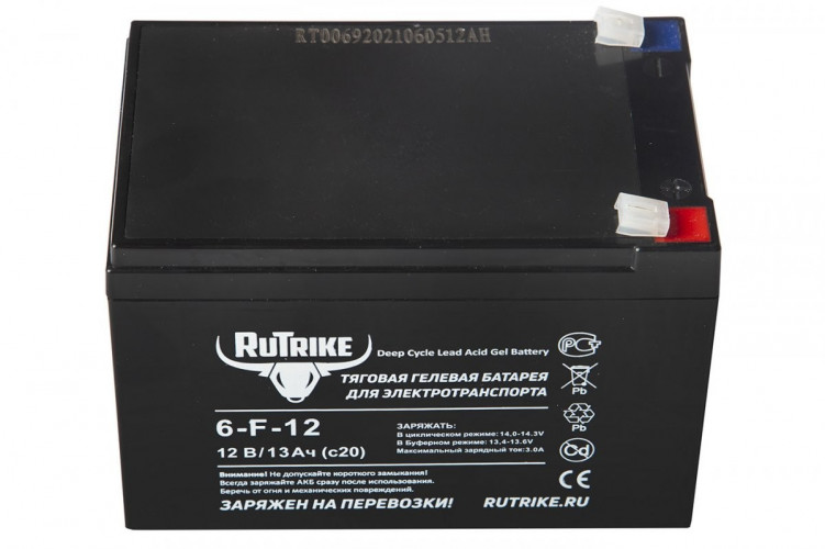 Тяговый гелевый аккумулятор RuTrike 6-F-12 (12V13A/H C20) в Тольятти
