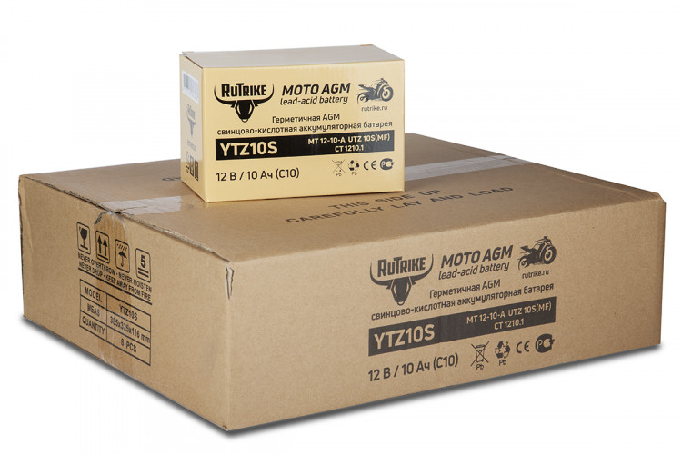 Аккумулятор стартерный для мототехники Rutrike YTZ10S (12V/10Ah) в Тольятти