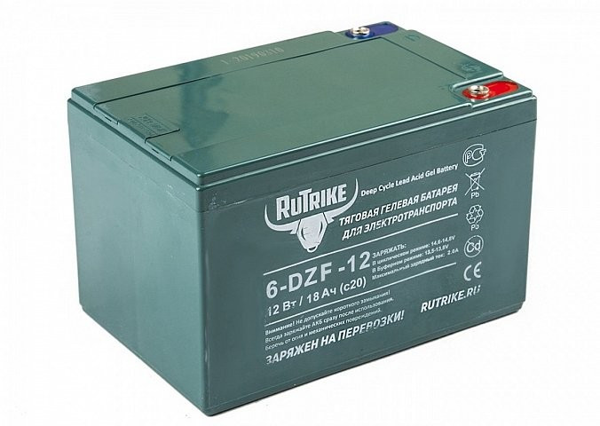 Тяговый гелевый аккумулятор RuTrike 6-DZF-12 (12V12A/H C2) в Тольятти