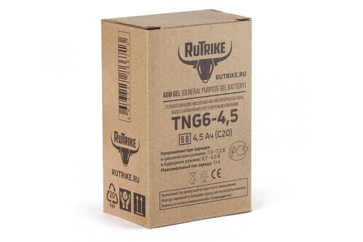 Тяговый гелевый аккумулятор RuTrike TNG 6-4,5 (6V4,5A/H C20) в Тольятти
