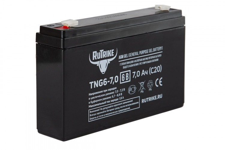 Тяговый гелевый аккумулятор RuTrike TNG 6-7.0 (6V7.0 A/H C20) в Тольятти