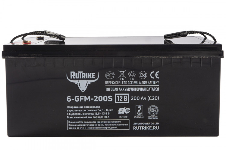 Тяговый гелевый аккумулятор RuTrike 6-GFM-200 (12V200A/H C20) в Тольятти