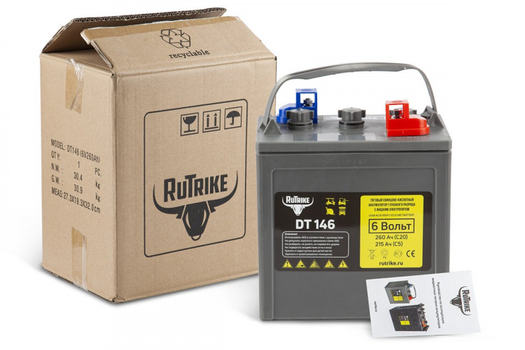 Тяговый аккумулятор RuTrike WET DT146 (T-145) 6V170A/H C3 в Тольятти