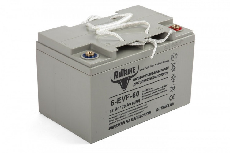 Тяговый гелевый аккумулятор RuTrike 6-EVF-60A (12V60A/H C3) в Тольятти