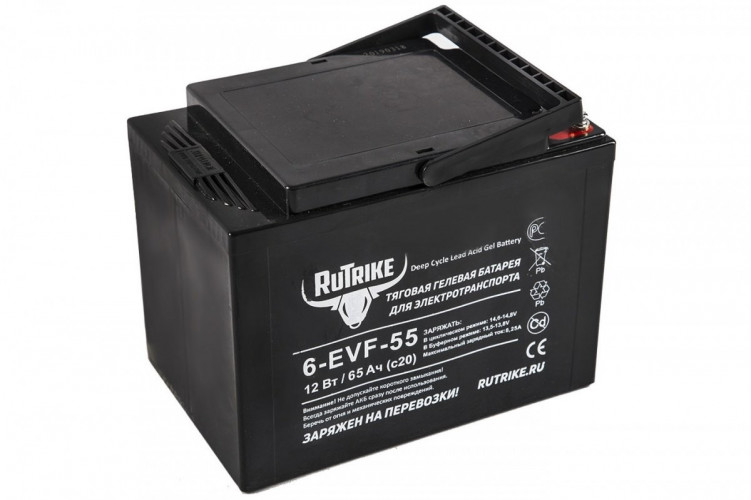 Тяговый гелевый аккумулятор RuTrike 6-EVF-55A (12V55A/H C3) в Тольятти